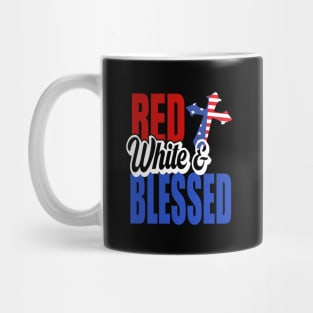 red white and blessed..4th of july gift Mug